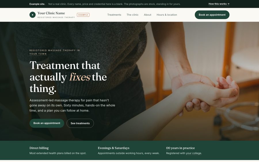 Example website: Massage & manual therapy clinic